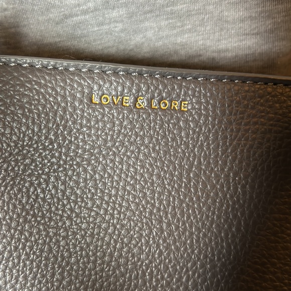 Brand new Love & Lore smaller grey vegan leather tote bag. - Picture 9 of 11